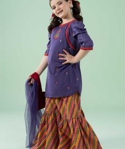 Mariab Kids Purple Embroidered Cotton Lawn Suit Mbkd-Ef2520Pl 8 Mkd Ea2520Purplef Imanistudio.com