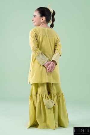 Mariab Kids Lime Green Embroidered Dobby Lawn Suit Mbkd-Ef2541Lg 16 Mkd Ea2541Greena Imanistudio.com