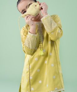 Mariab Kids Lime Green Embroidered Dobby Lawn Suit Mbkd-Ef2541Lg 12 Mkd Ea2541Greenb Imanistudio.com
