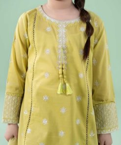 Mariab Kids Lime Green Embroidered Dobby Lawn Suit Mbkd-Ef2541Lg 14 Mkd Ea2541Greend Imanistudio.com