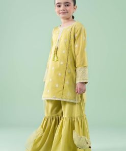 Mariab Kids Lime Green Embroidered Dobby Lawn Suit Mbkd-Ef2541Lg 10 Mkd Ea2541Greeng Imanistudio.com