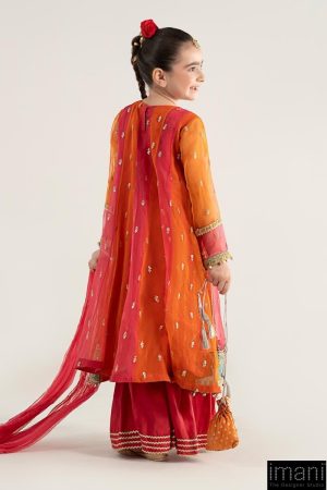 Mariab Kids Orange Embroidered Organza Suit Mbks-Ea2541Og 16 Mks Ea2541Oringe Imanistudio.com