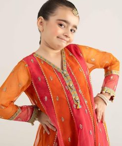 Mariab Kids Orange Embroidered Organza Suit Mbks-Ea2541Og 14 Mks Ea2541Oringec Imanistudio.com