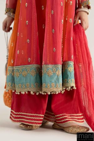 Mariab Kids Orange Embroidered Organza Suit Mbks-Ea2541Og 15 Mks Ea2541Oringee Imanistudio.com