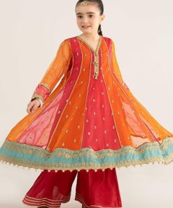 Mariab Kids Orange Embroidered Organza Suit Mbks-Ea2541Og 11 Mks Ea2541Oringef Imanistudio.com
