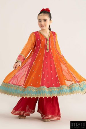 Mariab Kids Orange Embroidered Organza Suit Mbks-Ea2541Og 11 Mks Ea2541Oringef Imanistudio.com