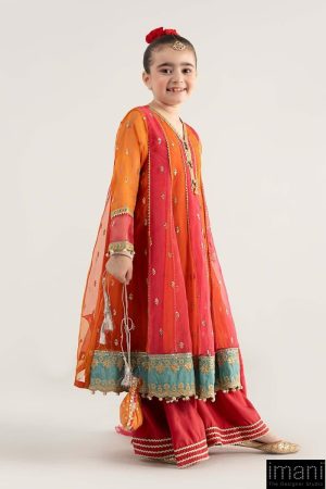 Mariab Kids Orange Embroidered Organza Suit Mbks-Ea2541Og 10 Mks Ea2541Oringeg Imanistudio.com