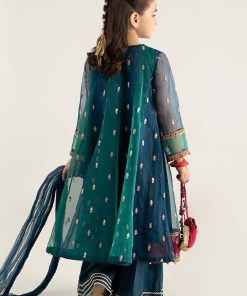 Mariab Kids Teal Embroidered Organza Suit Mbks-Ea2541Tb 14 Mks Ea2541Teal Imanistudio.com