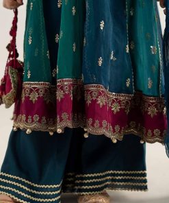 Mariab Kids Teal Embroidered Organza Suit Mbks-Ea2541Tb 13 Mks Ea2541Teald Imanistudio.com