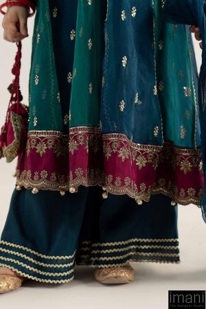 Mariab Kids Teal Embroidered Organza Suit Mbks-Ea2541Tb 13 Mks Ea2541Teald Imanistudio.com