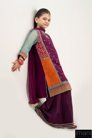 Mariab Kids Purple Embroidered Organza Suit Mbks-Ef2547Pl 10 Mks Ea2547Purpleg Imanistudio.com