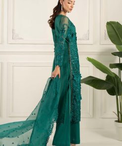 Luxury Formal Green Embroidered Organza Suit Mbsf-Ef2504Gn 12 Sf Ef2504 Greena Imanistudio.com