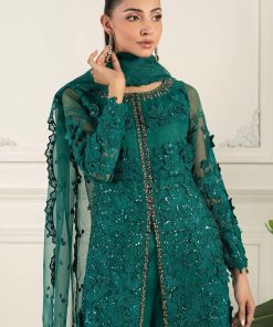 Luxury Formal Green Embroidered Organza Suit Mbsf-Ef2504Gn 9 Sf Ef2504 Greenb Imanistudio.com