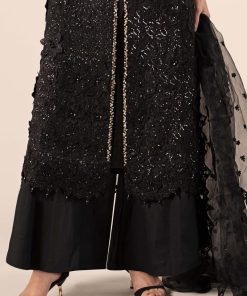 Luxury Formal Black Embroidered Organza Suit Mbsf-Ef2504Bk 22 Sf Ef2504Blackc Imanistudio.com