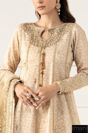 Luxury Formal Beige Embroidered Raw Silk Suit Mbsf-Ef2532Bg 12 Sf Ef2532Offwhitec Imanistudio.com