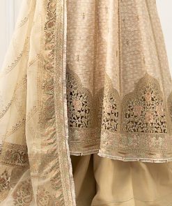 Luxury Formal Beige Embroidered Raw Silk Suit Mbsf-Ef2532Bg 14 Sf Ef2532Offwhitee Imanistudio.com