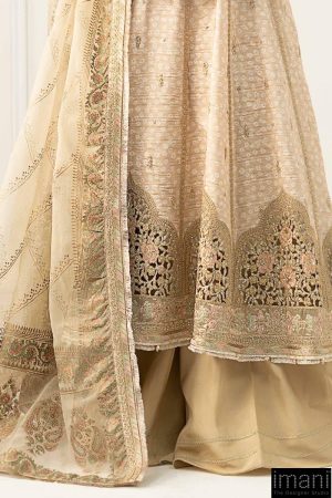 Luxury Formal Beige Embroidered Raw Silk Suit Mbsf-Ef2532Bg 14 Sf Ef2532Offwhitee Imanistudio.com