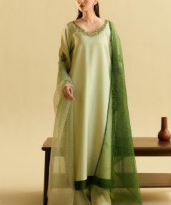 3 Pcs Zara Shahjahan Pistachio Green Premium Raw Silk Suit ZSZR-F0104PG