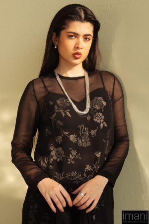 3 Pcs Zara Shahjahan Black Premium Chiffon Georgette Suit Zszr-F0107Bb 9 Zr25F0107A Imanistudio.com