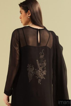 3 Pcs Zara Shahjahan Black Premium Chiffon Georgette Suit Zszr-F0107Bb 8 Zr25F0107C Imanistudio.com