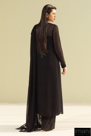 3 Pcs Zara Shahjahan Black Premium Chiffon Georgette Suit Zszr-F0107Bb 10 Zr25F0107D Imanistudio.com