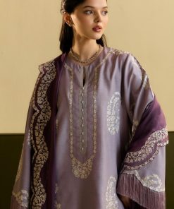 3Pcs Zara Shahjahan Lilac Premium Raw Silk Suit Zszr-F0218Lc 7 Zr25F0218A Imanistudio.com