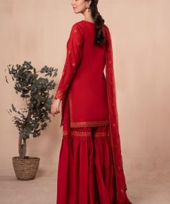 3 Pcs Luxury Pret Red Embroidered Cotton Lawn Suit Mbdw-Ea2406Rd 9 Dw Ea2406Reda Imanistudio.com