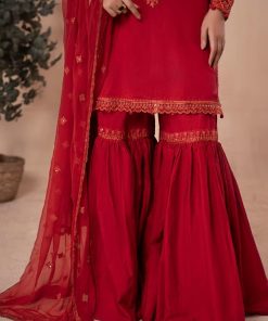 3 Pcs Luxury Pret Red Embroidered Cotton Lawn Suit Mbdw-Ea2406Rd 11 Dw Ea2406Redc Imanistudio.com