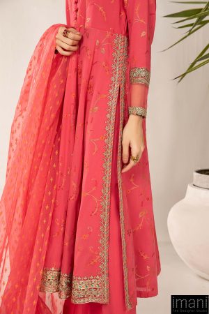 3 Pcs Luxury Pret Carrot Pink Embroidered Jacquard Broshia Suit Mbdw-Ef24120Cp 12 Dw Ef24120Pinkc Imanistudio.com