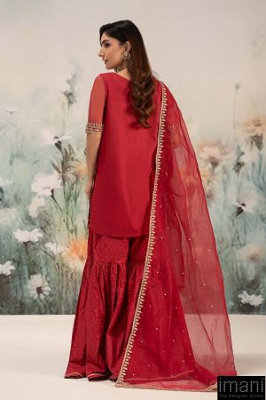 3 Pcs Luxury Pret Red Embroidered Lawn Suit Mbdw-Ef24102Rd 14 Dw Ef25102Red Imanistudio.com