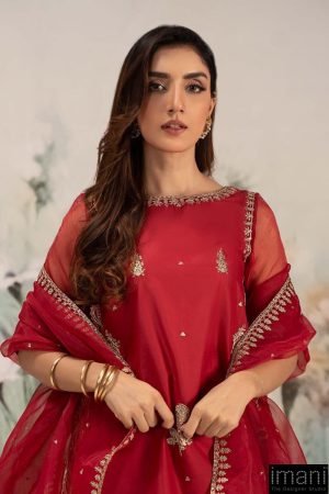 3 Pcs Luxury Pret Red Embroidered Lawn Suit Mbdw-Ef24102Rd 10 Dw Ef25102Reda Imanistudio.com