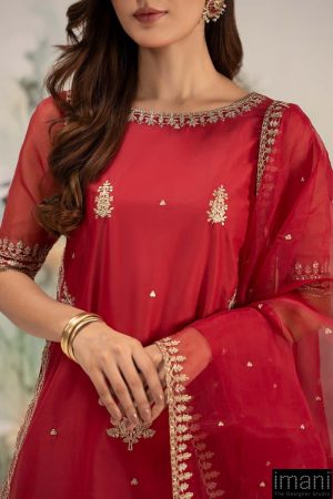 3 Pcs Luxury Pret Red Embroidered Lawn Suit Mbdw-Ef24102Rd 13 Dw Ef25102Redd Imanistudio.com
