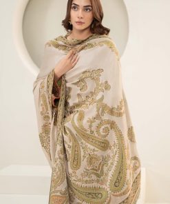 3 Pcs Luxury Olive Green Embroidered Linen Suit Mbdw-W24100Go 12 Dw W24100Greene Imanistudio.com
