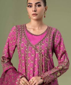 3 Pcs Luxury Pret Pink Printed &Amp; Embroidered Linen Suit Mbdw-W24128Pk 8 Dw W24128Pinkb Imanistudio.com