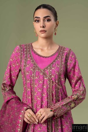 3 Pcs Luxury Pret Pink Printed &Amp; Embroidered Linen Suit Mbdw-W24128Pk 8 Dw W24128Pinkb Imanistudio.com