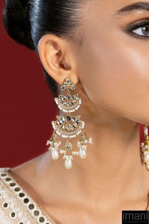 Gold/Pearl Earrings Fashion Jewellery Imjer-W089Gp 7 Jer 089 Gold Imanistudio.com