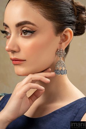 Silver Sparkle Greym Jhumka Earrings Fashion Jewellery Imjer-Ef2513Sg 6 Jer Ef25 13Greya Imanistudio.com