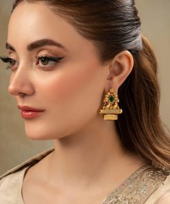 Egyptian Studs Green Onyx Earrings Fashion Jewellery Imjsd-Ef2511Gd 6 Jsd Ef2511Greenonyx Imanistudio.com