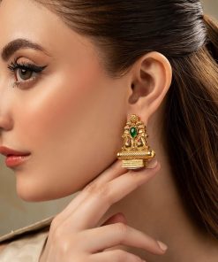 Egyptian Studs Green Onyx Earrings Fashion Jewellery Imjsd-Ef2511Gd 7 Jsd Ef2511Greenonyxa Imanistudio.com