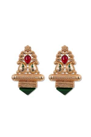 Egyptian Studs Red Onyx Earrings Fashion Jewellery IMJSD-EF2511RD