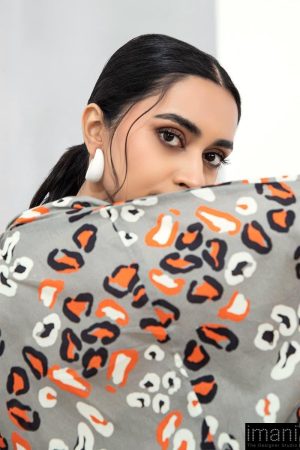 2 Pcs Grey Printed Arabic Lawn Co-Ord Set Mb-Ef24180Gp 15 Mb Ef 24180Greye Imanistudio.com