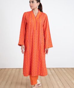 1 Pcs Orange Embroidered Lawn Shirt MB-EF2436NG
