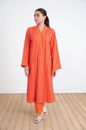 1 Pcs Orange Embroidered Lawn Shirt MB-EF2436NG