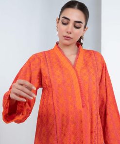 1 Pcs Orange Embroidered Lawn Shirt Mb-Ef2436Ng 9 Mb Ef 2436Orangec Imanistudio.com