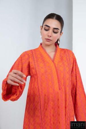 1 Pcs Orange Embroidered Lawn Shirt Mb-Ef2436Ng 9 Mb Ef 2436Orangec Imanistudio.com