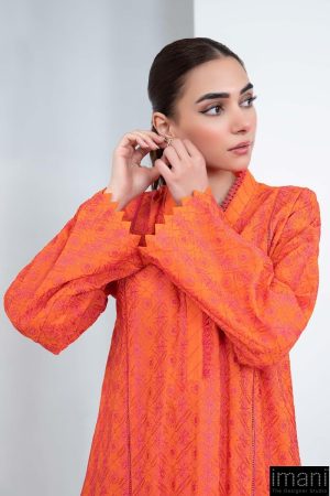 1 Pcs Orange Embroidered Lawn Shirt Mb-Ef2436Ng 7 Mb Ef 2436Oranged Imanistudio.com