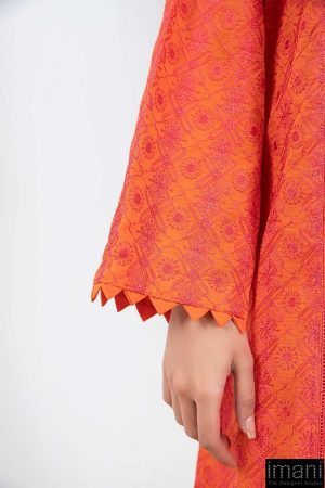 1 Pcs Orange Embroidered Lawn Shirt Mb-Ef2436Ng 8 Mb Ef 2436Orangee Imanistudio.com