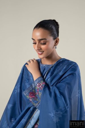 2 Pcs Embroidered Raw Silk Blue Shirt &Amp; Dupatta Mb-Wf2436Bl 10 Mb Fw2436Royala Imanistudio.com