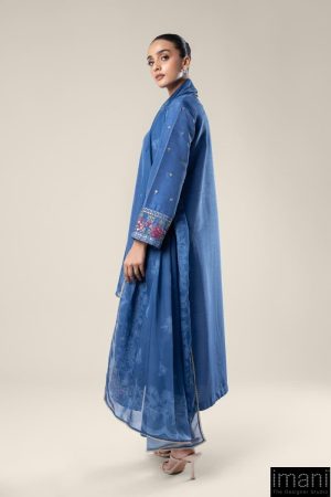 2 Pcs Embroidered Raw Silk Blue Shirt &Amp; Dupatta Mb-Wf2436Bl 9 Mb Fw2436Royalb Imanistudio.com