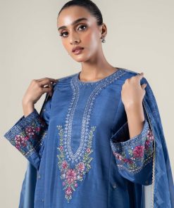 2 Pcs Embroidered Raw Silk Blue Shirt &Amp; Dupatta Mb-Wf2436Bl 8 Mb Fw2436Royalc Imanistudio.com